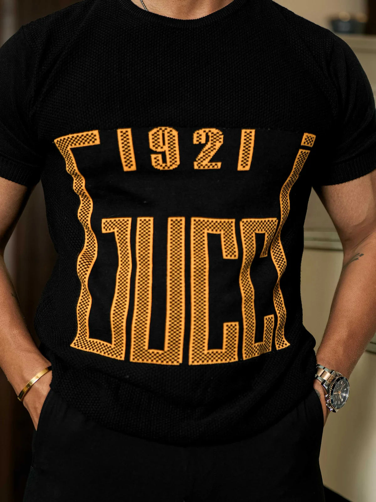 Black Cotton Half Sleeve Premium T Shirt