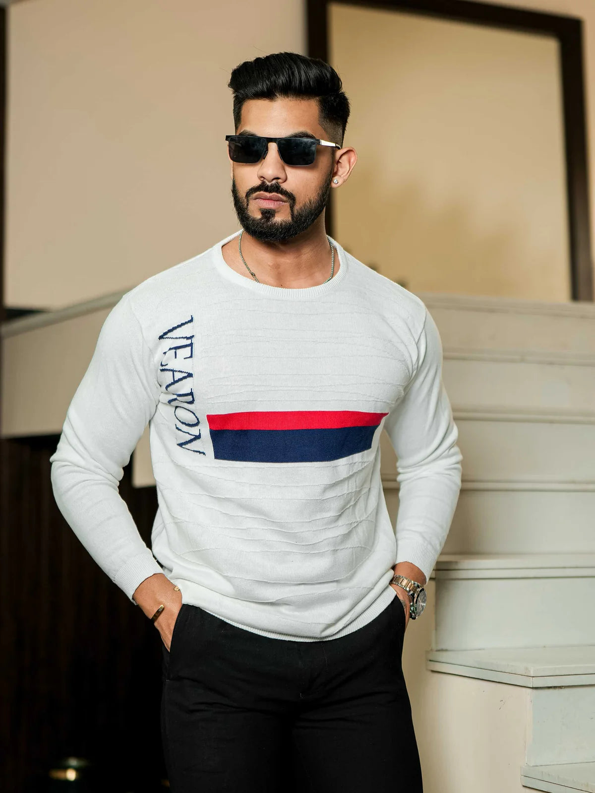 White Cotton Full Sleeve Premium T Shirt