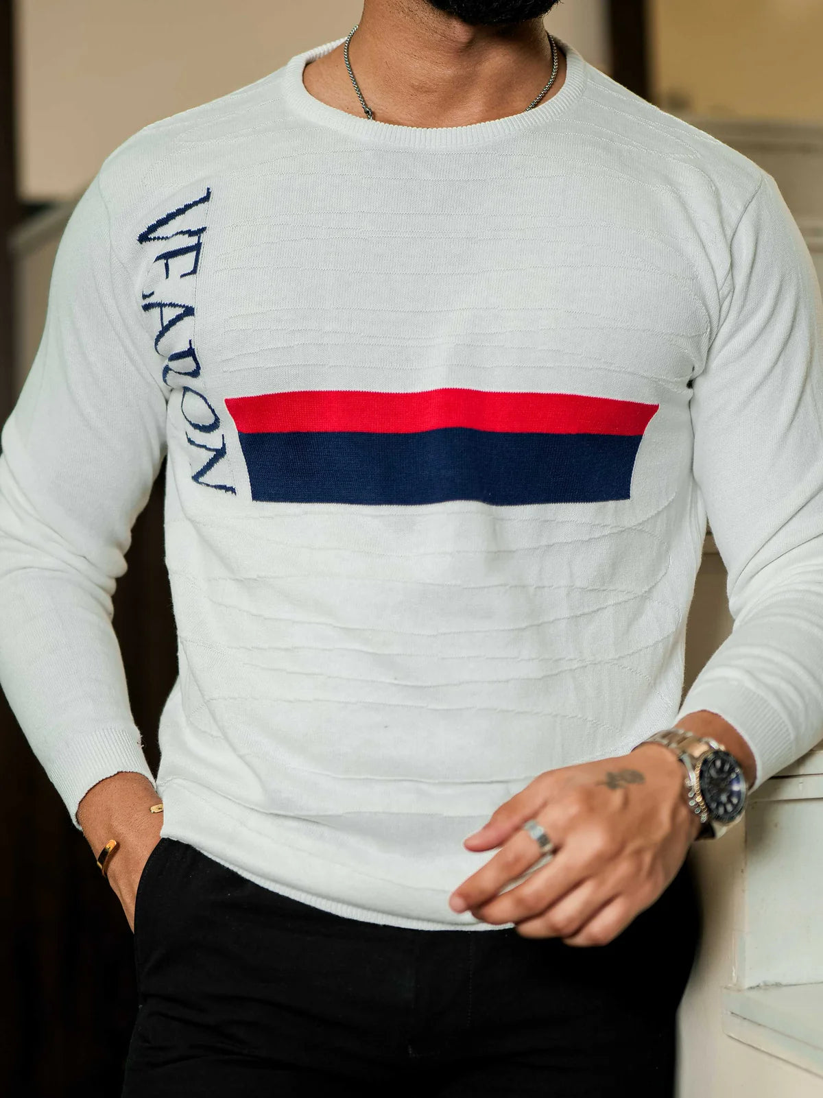 White Cotton Full Sleeve Premium T Shirt