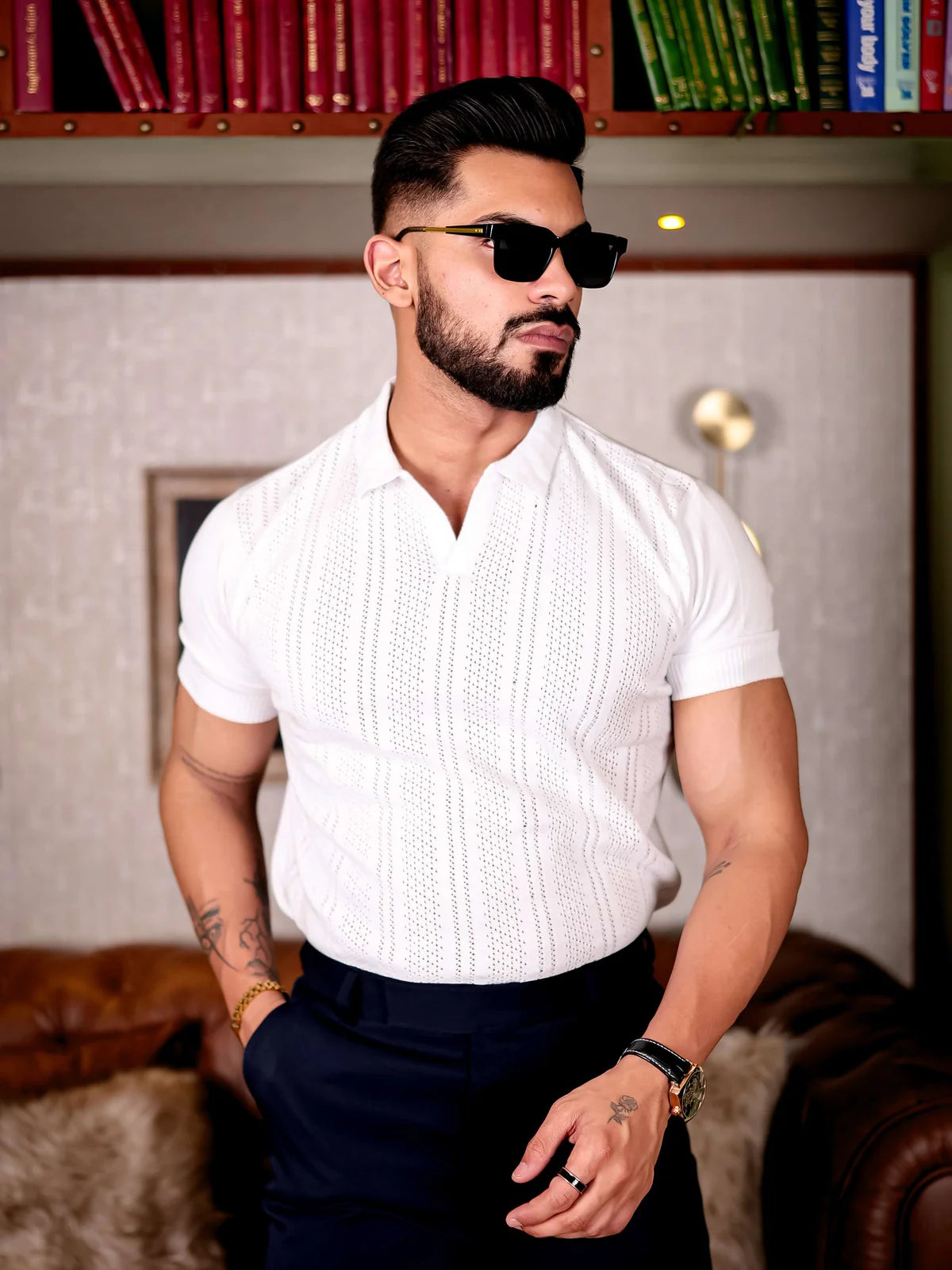 White Designer Cotton Half Sleeve Premium Cotton T-Shirt