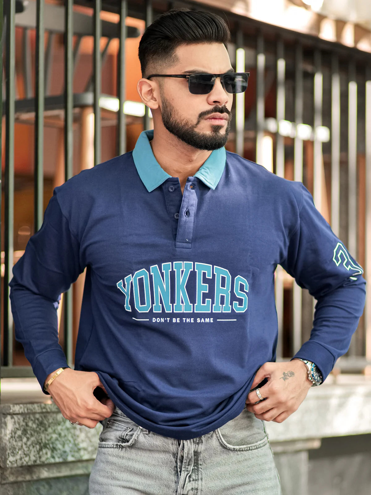 Yonkers Navy Over-Sized T-shirt