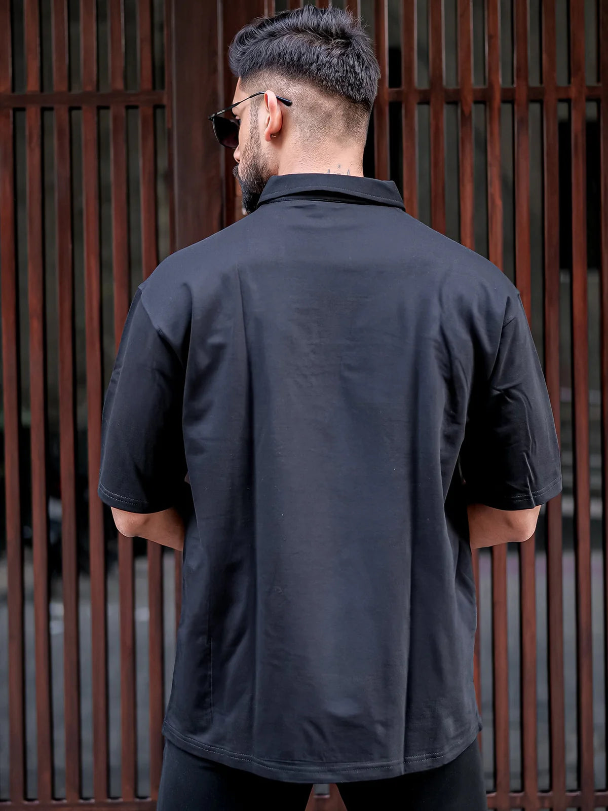 Double Pocket Black Polo Tshirt