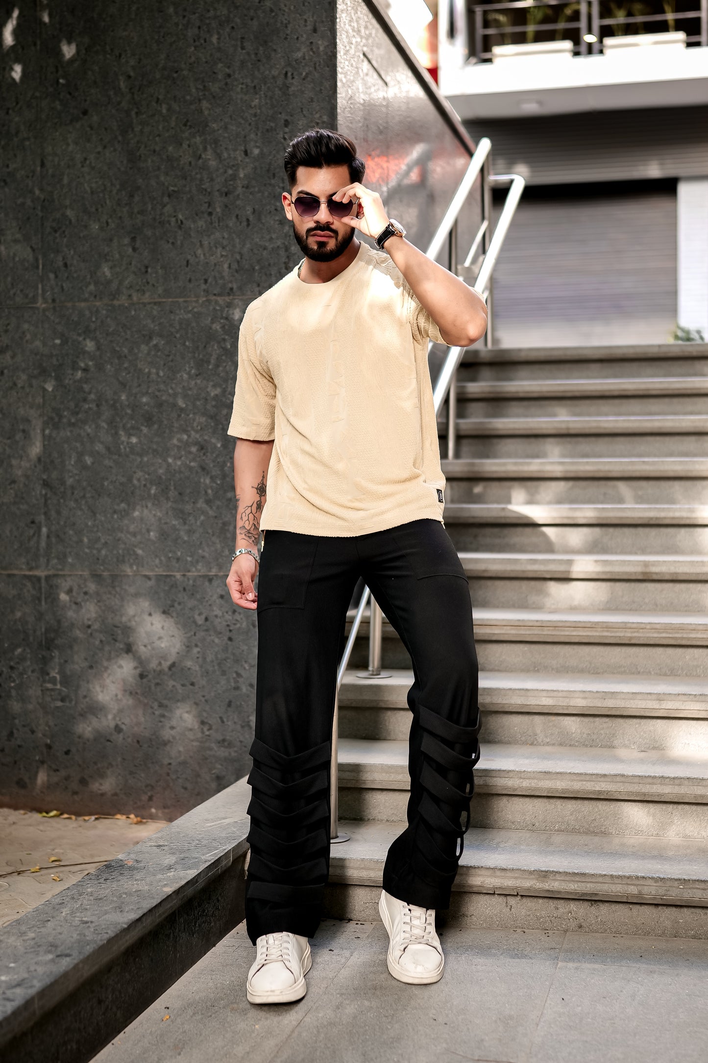 Beige Knitted T-Shirt