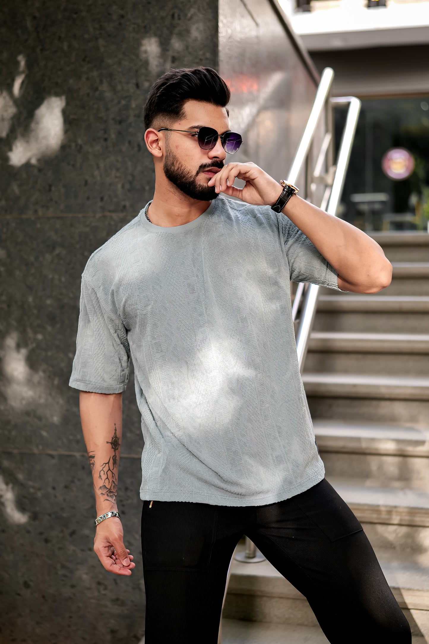 Grey Knitted T-Shirt